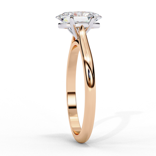Oval Cut Moissanite Engagement Ring With Four Prong - view 3