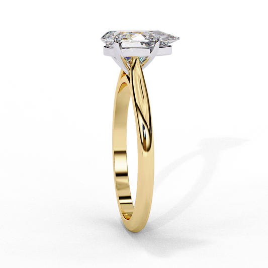 Pear Cut Moissanite Solitaire Wedding Ring - view 4