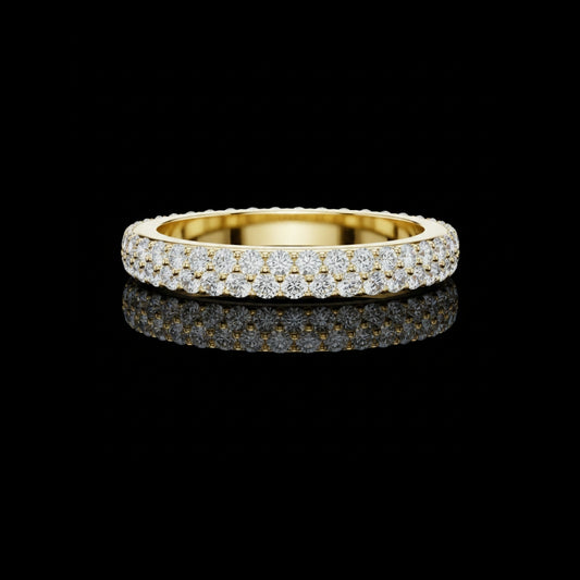 1.20 TCW Crystaline Round Cut Lab Grown Diamond Eternity Band in Gold For Anniversary Gift