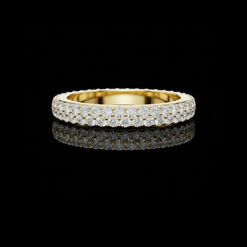 2.00 TCW Crystaline Round Cut Lab Grown Diamond Eternity Band in Gold For Anniversary Gift