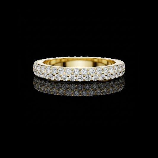 2.00 TCW Crystaline Round Cut Lab Grown Diamond Eternity Band in Gold For Anniversary Gift