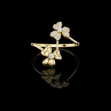 0.40 Butterfly Ring Featuring Sparkling Moissanite Diamond and Dual Butterfly Design