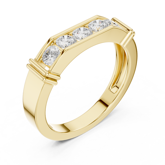 0.55 TCW Modern Channel Set Round Moissanite Diamond Band Refined Power and Luxury