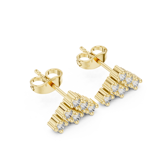 0.24 TCW Celestial Crown Cluster Stud Earrings with Round Brilliant Moissanite Diamonds