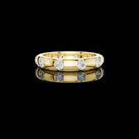 1.40 TCW Minimalist Gold Bezel Set Lab Grown Round Cut Diamond Eternity Band For Gift