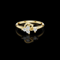 0.20 TCW Featuring a Delicate Floral Cluster of Brilliant Round Cut Moissanite Diamond Ring
