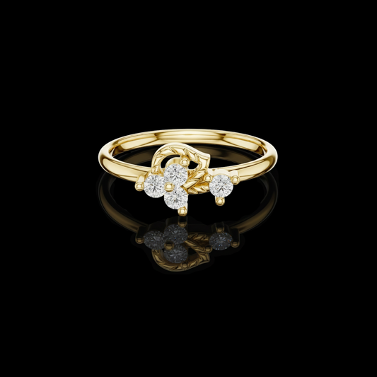 0.12 TCW Featuring a Delicate Floral Cluster of Brilliant Round Cut Lab Grown Diamond Ring