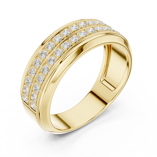 0.57 TCW Exquisite Dual Row Moissanite Diamond Eternity Band A Symbol of Enduring Luxury