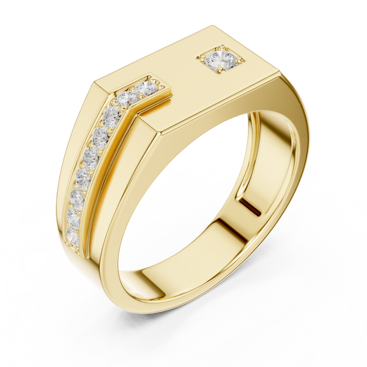 0.18 TCW Aurex Edge Structured Moissanite Diamond Band with Geometric Detailing