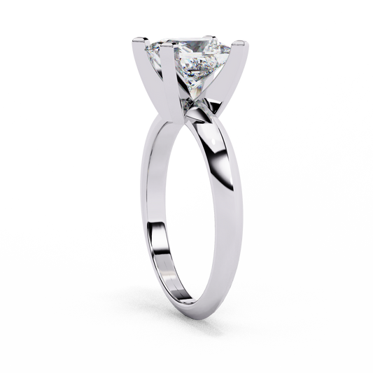 Princess Cut Engagement Ring with Distinctive Prongs - view 4