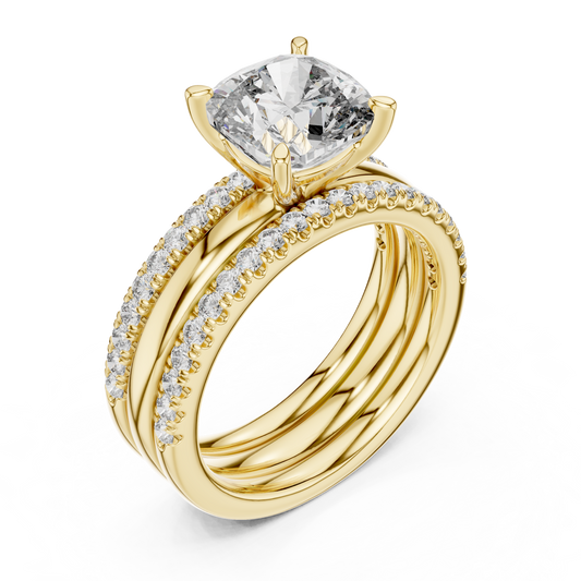 Round Cut Lab Diamond Filigree Solitaire Engagement Ring - view 2