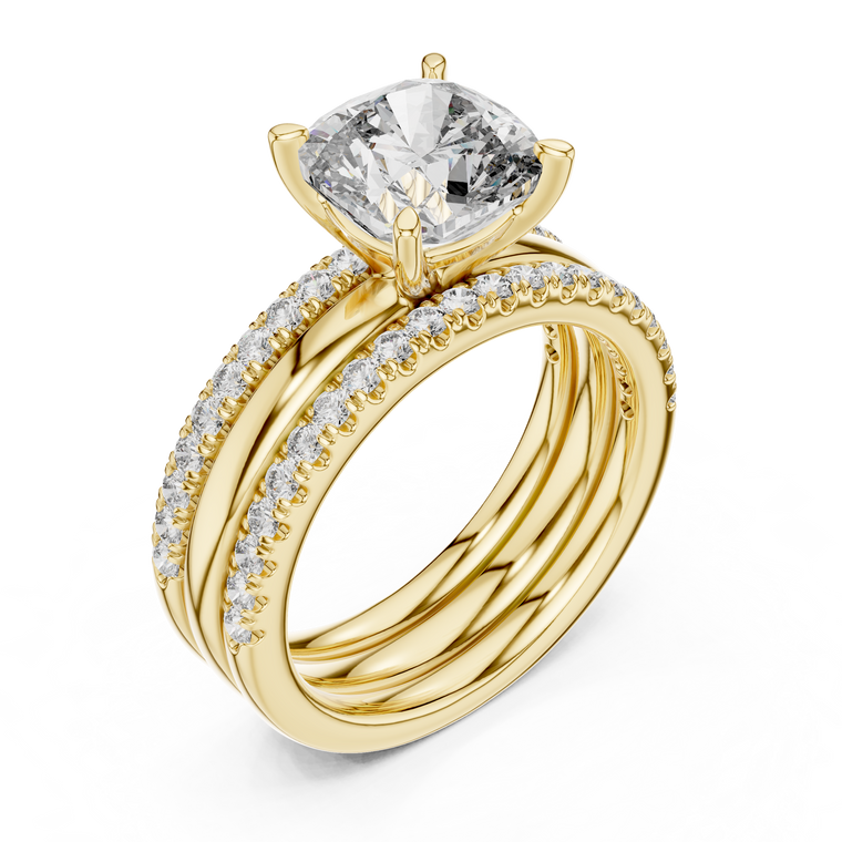 Round Cut Lab Diamond Filigree Solitaire Engagement Ring - view 2