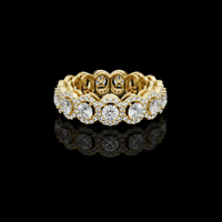 5.00 TCW Eternity Ring with Round Cut Lab Grown Diamond Halo and Continuous Radiant Design