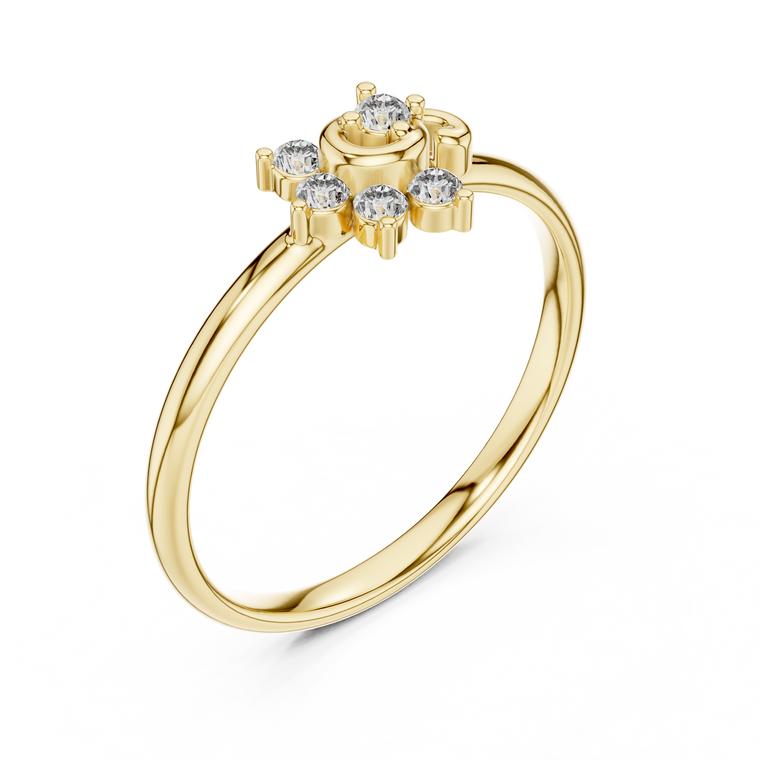Round Cut Lab Diamond Floral Swirl Cluster Ring - view 2