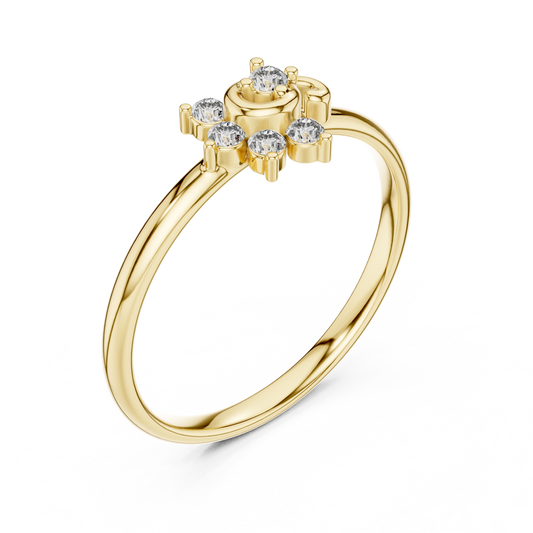 0.8 TCW Floral Moissanite Diamond Ring with Delicate Cluster Setting for Timeless Elegance