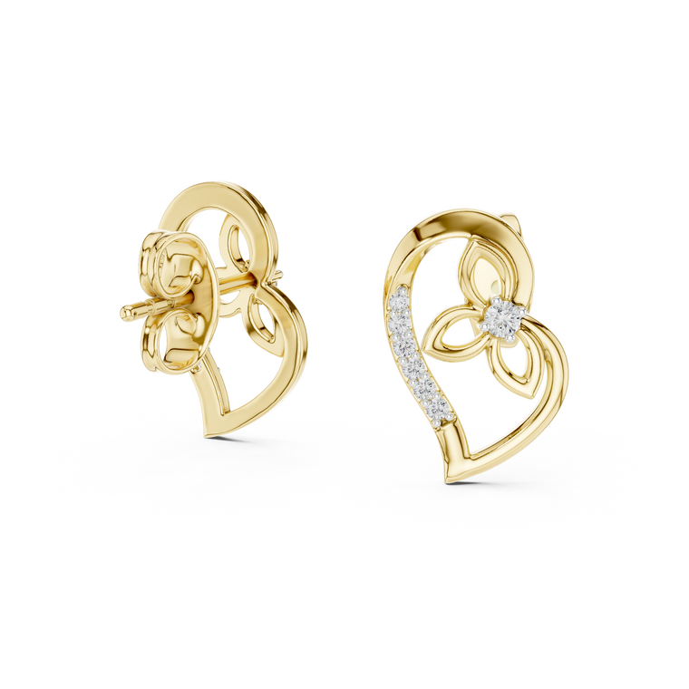 Eternal Heart Floral Stud Earrings - view 2