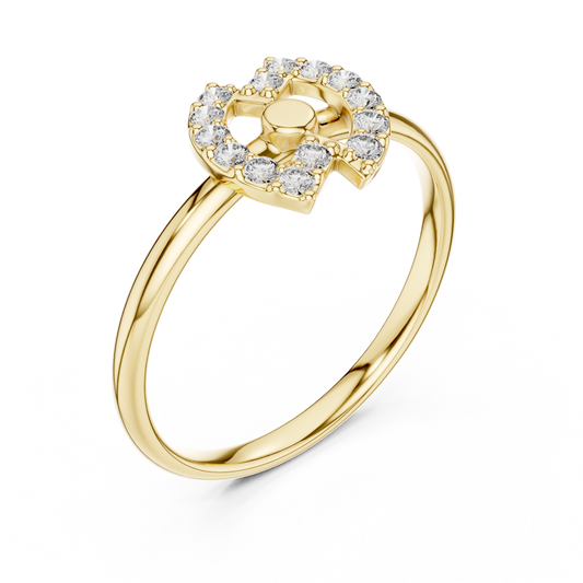 Round Diamond Open Circle Halo Lab Diamond Ring - view 2