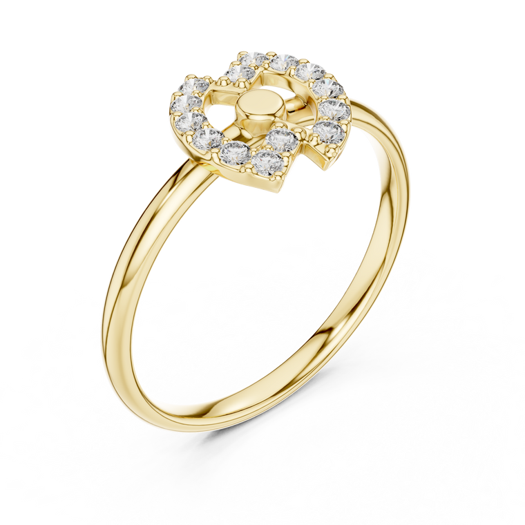 Round Diamond Open Circle Halo Lab Diamond Ring - view 2