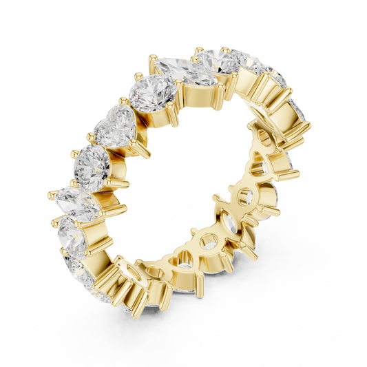 Mixed Shape Lab Diamond Wedding Band For Women - view 4