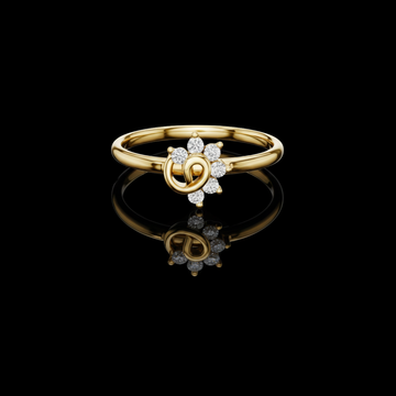 0.15 TCW Interlocking Heart Motif and Brilliant Round Cut Lab Grown Diamond Halo Ring