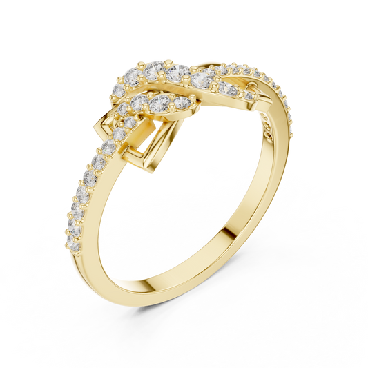 0.33 TCW Infinity Knot Ring with Pavé Lab Grown Diamonds A Symbol of Eternal Connection & Elegance