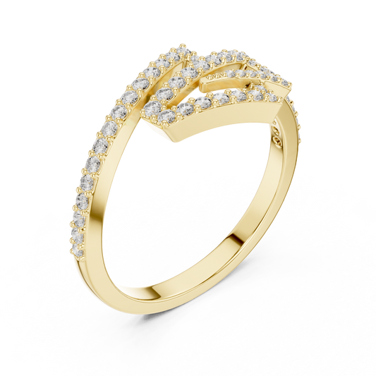0.34 TCW Elegant Interlocking Lab Grown Diamond Wrap Ring in Radiant A Modern Statement