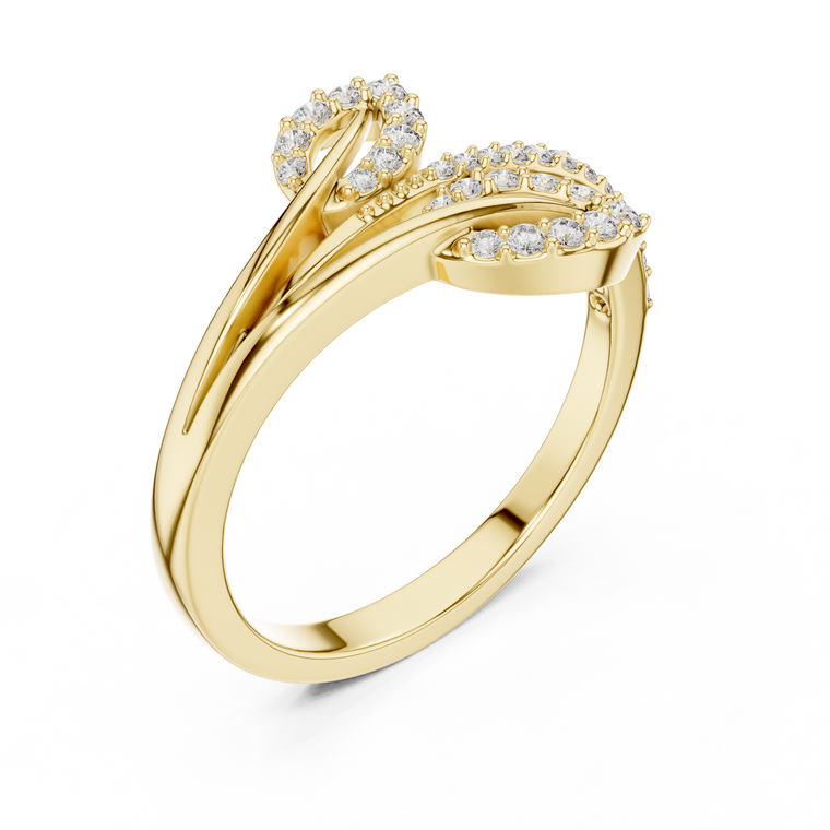 Marquise Moissanite Open Bypass Promise Ring - view 2