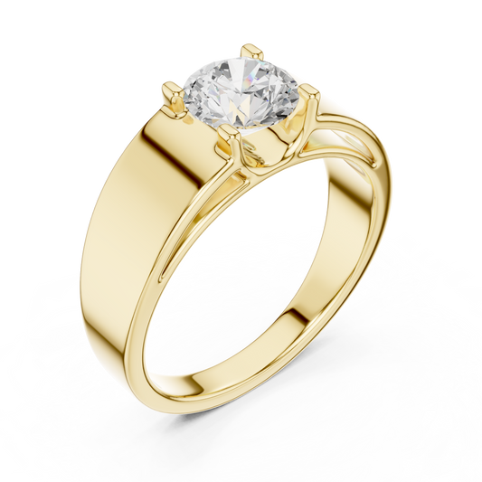 0.95 TCW Eternal Radiance Handcrafted Solitaire Ring with Brilliant Round-Cut Moissanite Diamond