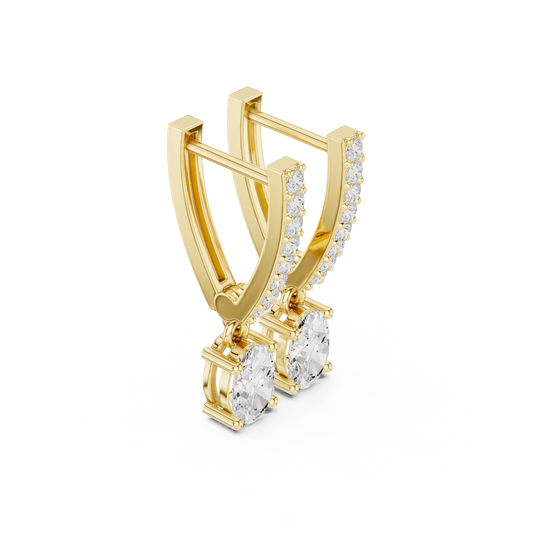 1.00 CT Timeless Moissanite Diamond Bar Drop Earrings with Oval Cut Sparkle