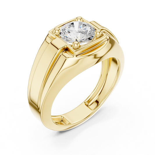 1.1 TCW Imperial Radiance Solitaire Moissanite Diamond with Structured Band Design