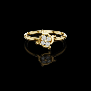 0.30 TCW Swirl Band Featuring An Intricate Lab Grown Diamond Cluster Design