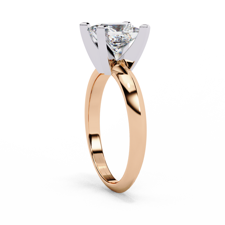 Princess Cut Engagement Ring with Distinctive Prongs - view 2