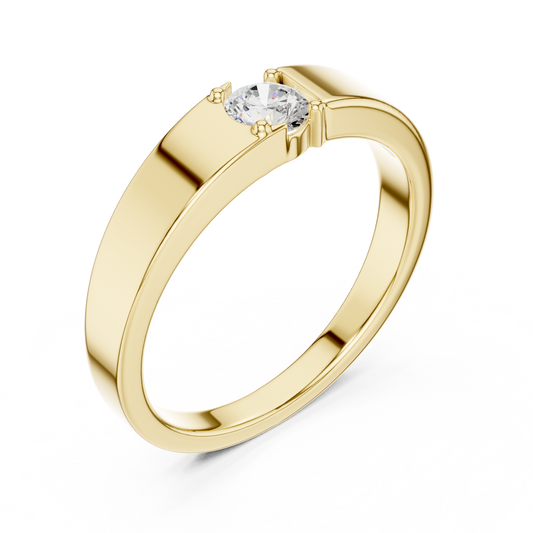 0.3 TCW Eternal Brilliance Solitaire Round Cut Moissanite Diamond Ring with Classic Finish