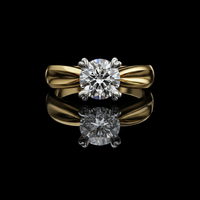 1.29 TCW Beautiful Sculpted Design Lab Grown Round Cut Diamond Ring for Cocktail Party