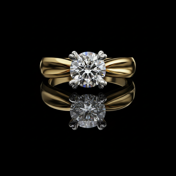 1.29 TCW Beautiful Sculpted Design Lab Grown Round Cut Diamond Ring for Cocktail Party