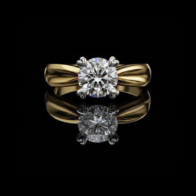 Antique Design Round Cut Lab Diamond Heart Shape Prong Daily Wear Ring