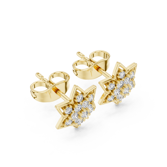 0.23 TCW Starluxe Star Shaped Cluster Stud Earrings with Round Moissanite Diamonds