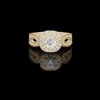 1.50 CT Exquisite Lab Grown Diamond Halo Ring with Intricate Open Shank Design and Round Center Stone