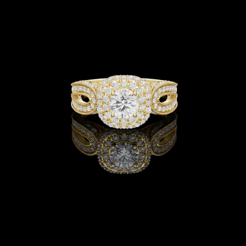 1.50 CT Exquisite Lab Grown Diamond Halo Ring with Intricate Open Shank Design and Round Center Stone