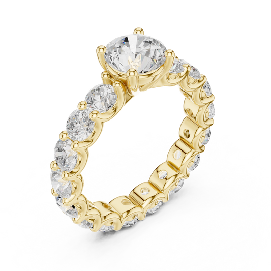 Solitaire Round Brilliant Lab Diamond Eternity Engagement Ring - view 4