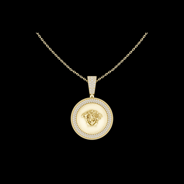 0.89 TCW Luxury Medusa Face Moissanite Diamond Pendant Greek Mythology Charm Statement Medallion Jewelry (Copy)