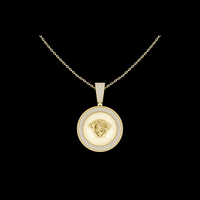 0.89 TCW Luxury Medusa Face Moissanite Diamond Pendant Greek Mythology Charm Statement Medallion Jewelry