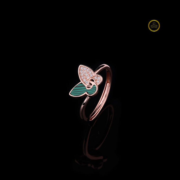 Butterfly Inspired Round Moissanite Anniversary Ring - view 2