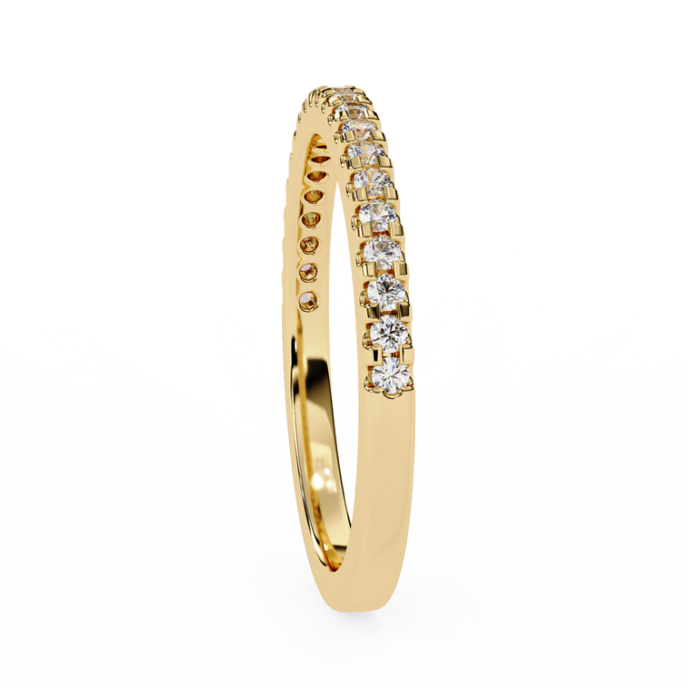 Round Moissanite Half Eternity Wedding Band Ring - view 2
