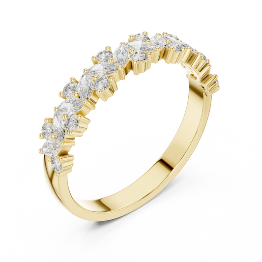 Marquise and Round Moissanite Wedding Band - view 4