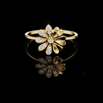 0.008 CT Daisy Flower Lab Grown Round Cut Diamond Floral Ring Jewelry for Women