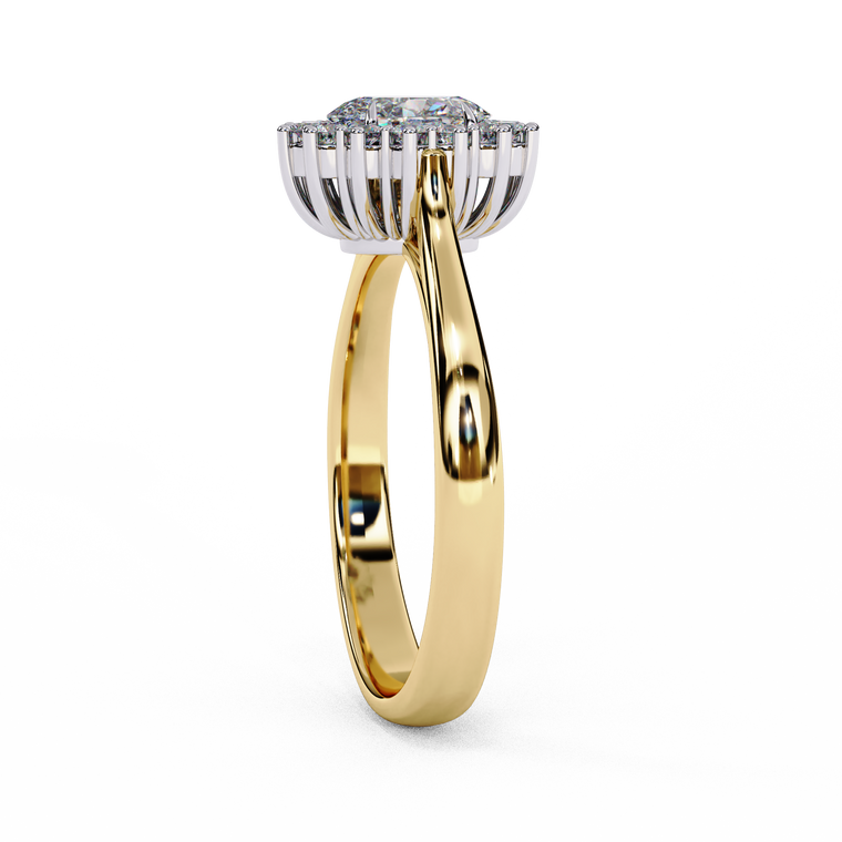 Oval Halo Ring with Cathedral Setting - view 2