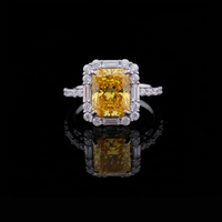3.00 CT The Imperial Sunburst Moissanite Diamond Ring Radiant Cut Diamond Halo Ring