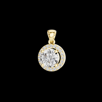 1.00 CT Elegant Round Cut Halo Lab Grown Diamond Pendant Crafted in Lustrous Luxury