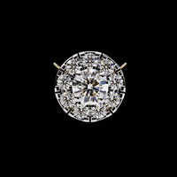 1 CT Beautiful Round Cut Moissanite Diamond Pendant with Cluster of Sparkling Accent Diamonds